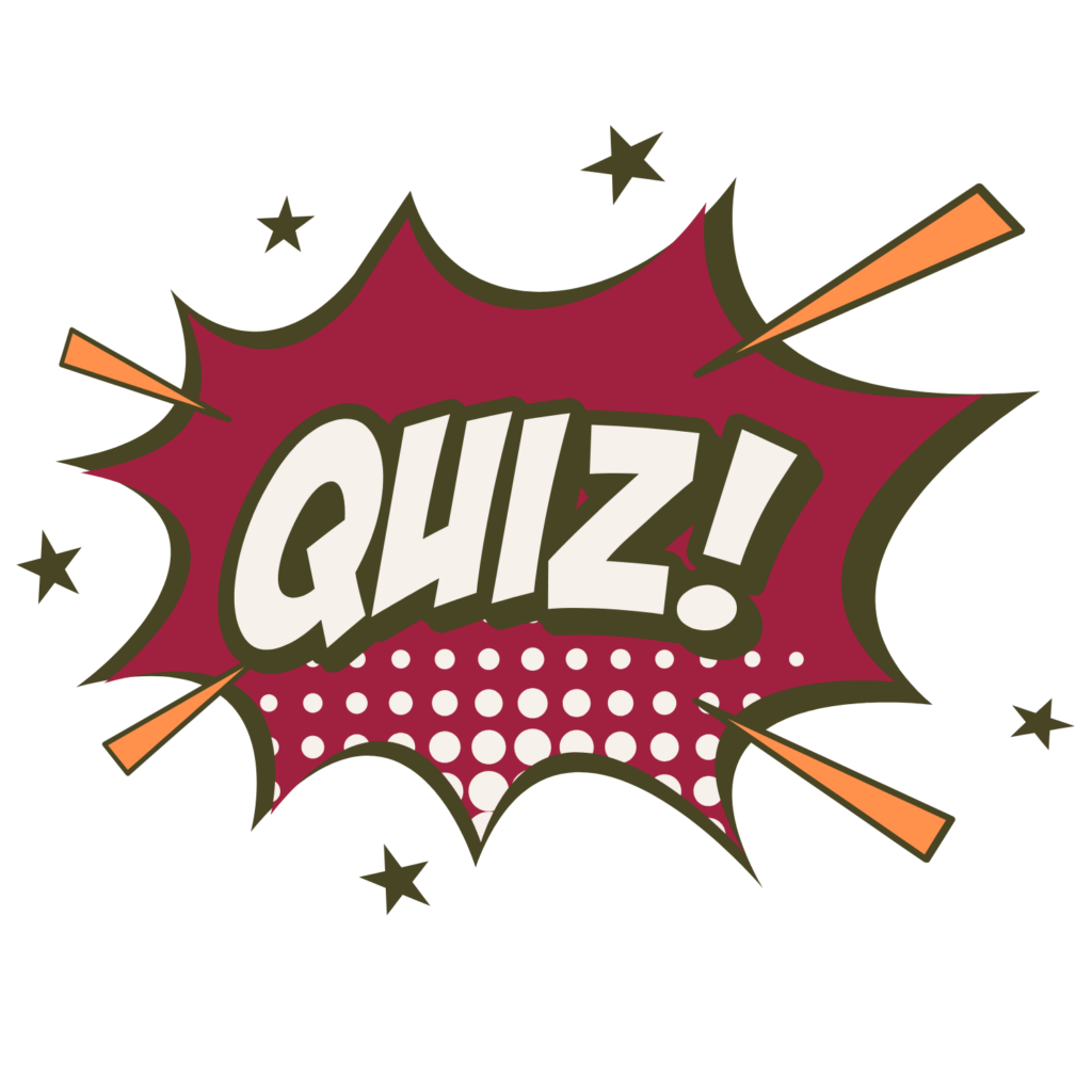 Image du mot "quiz" dans une explosion cartoon